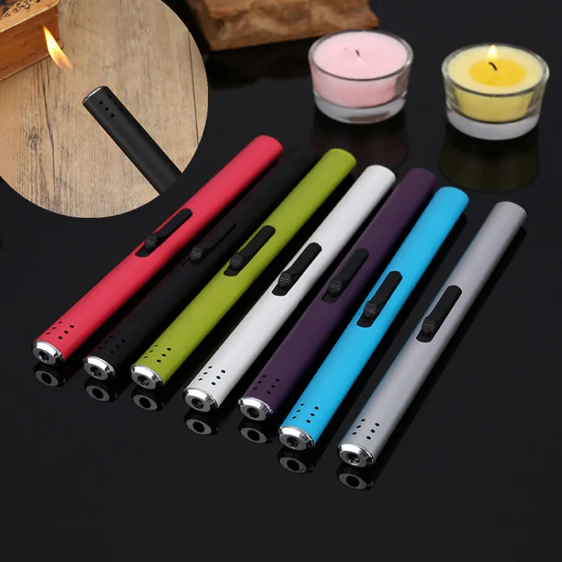Creative Long Cigarette Lighter Butane Gas Lighter Refillable Jet Cigar