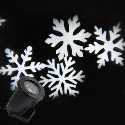 Лазерный проектор Снежинка движущийся проектор падающего снега светодиодный рождественское Освещение сцены проектор ландшафтное освещение садовая лампа наружная водонепроницаемая - Цвет: white