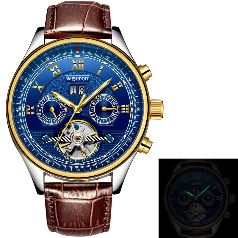 

WISHDOIT New mens watches top brand Fashion casual sports men business automatic mechanical watchs Men's watch Male clock