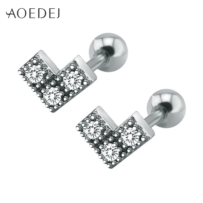 

Earrings Rhinestone Stud Earring For Women Girls Stainless Steel Small Ear Studs Zircon Fashion Jewelry Boucle D'oreille Femme