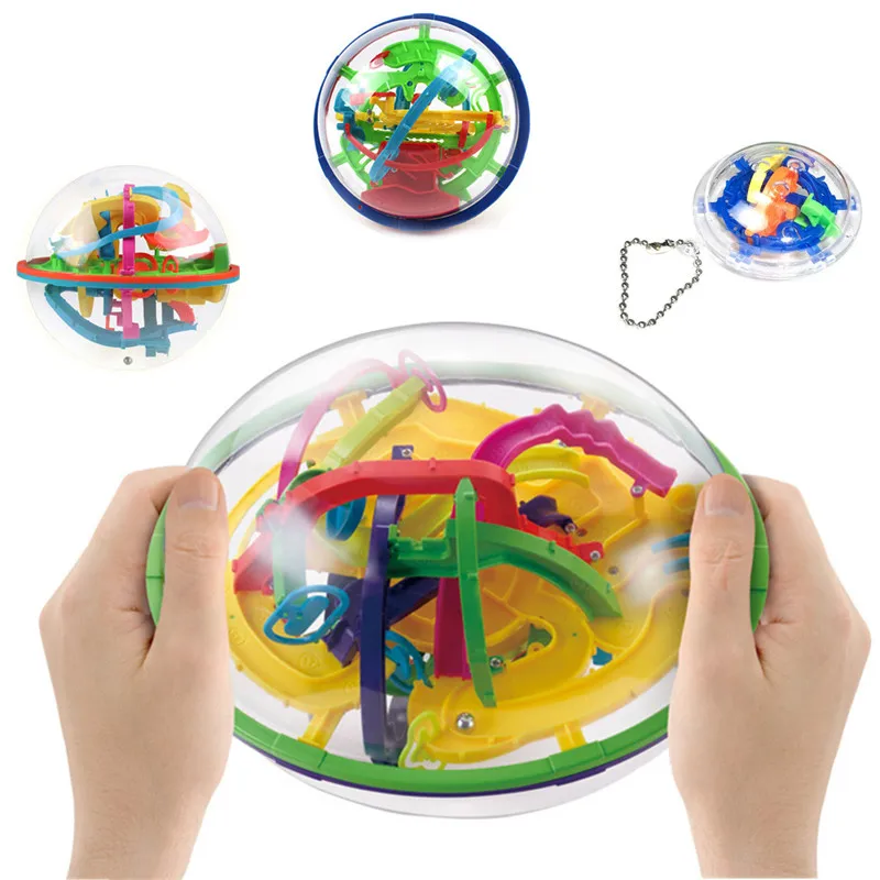 3D Space Magical Intellect Ball 100 Barriers Balance Maze Game Puzzle Kid Toy 6L 