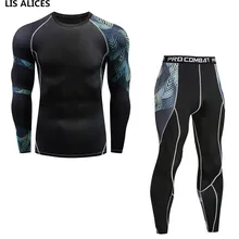 LIS ALICES Новинка мужские комплекты термобелья компрессионное флисовое быстрое потоотводящее Термобелье Нижнее белье Мужская одежда кальсоны