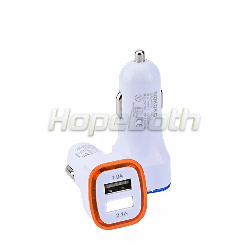 Hopeboth светодиодный светильник двойной USB автомобильный светильник er слот зарядное устройство адаптер для iPhone4 4S 5 iPad MP3 samsung и т. Д. Мобильного телефона