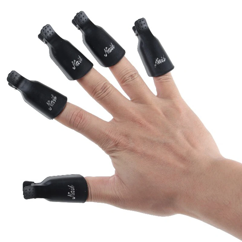 

10Pcs Plastic Nail Soak Off Caps Clip UV Gel Polish Remover Wrap Tool Nail Art Tips for Fingers Nail Polish Remover Nail Tool