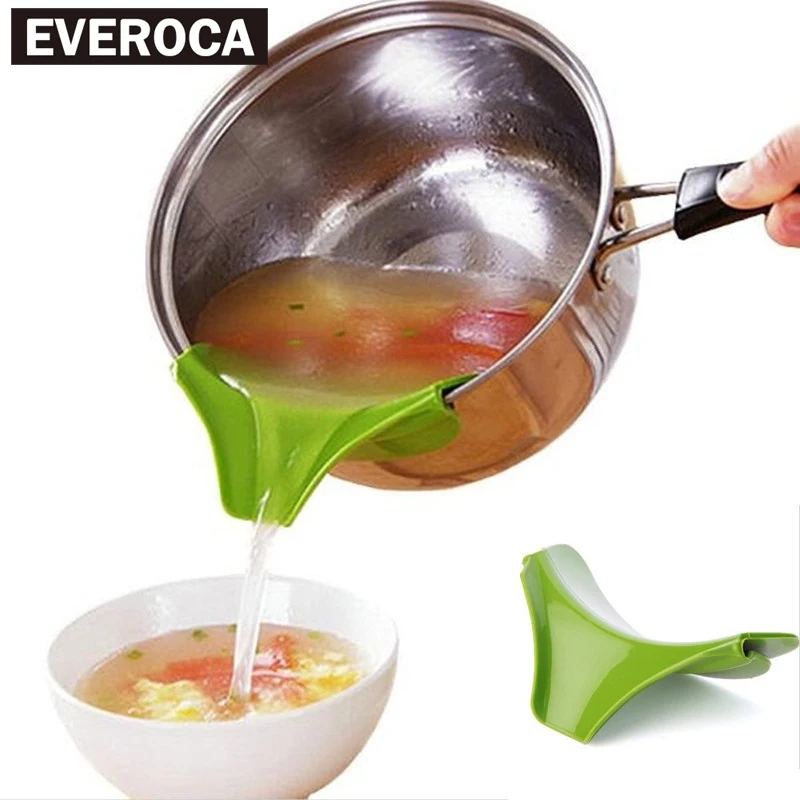 

Kitchen Funnel Tools Pots and Pans To Prevent Spills Circular Rim Deflector Liquid Silicone Funnel Kitchen Accessories
