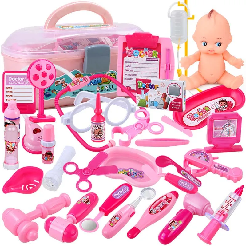 

Children Cosplay Doctors Kids Play Doctor Game Toys Set Vocal Light Stethoscope Toy Simulation Medical Equipment 22PCS