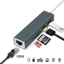 Mosible USB C концентратор для RJ45 Gigabit Ethernet 100M Thunderbolt 3 адаптер для MacBook Pro type-C withTF SD Reader слот концентратор 3,0