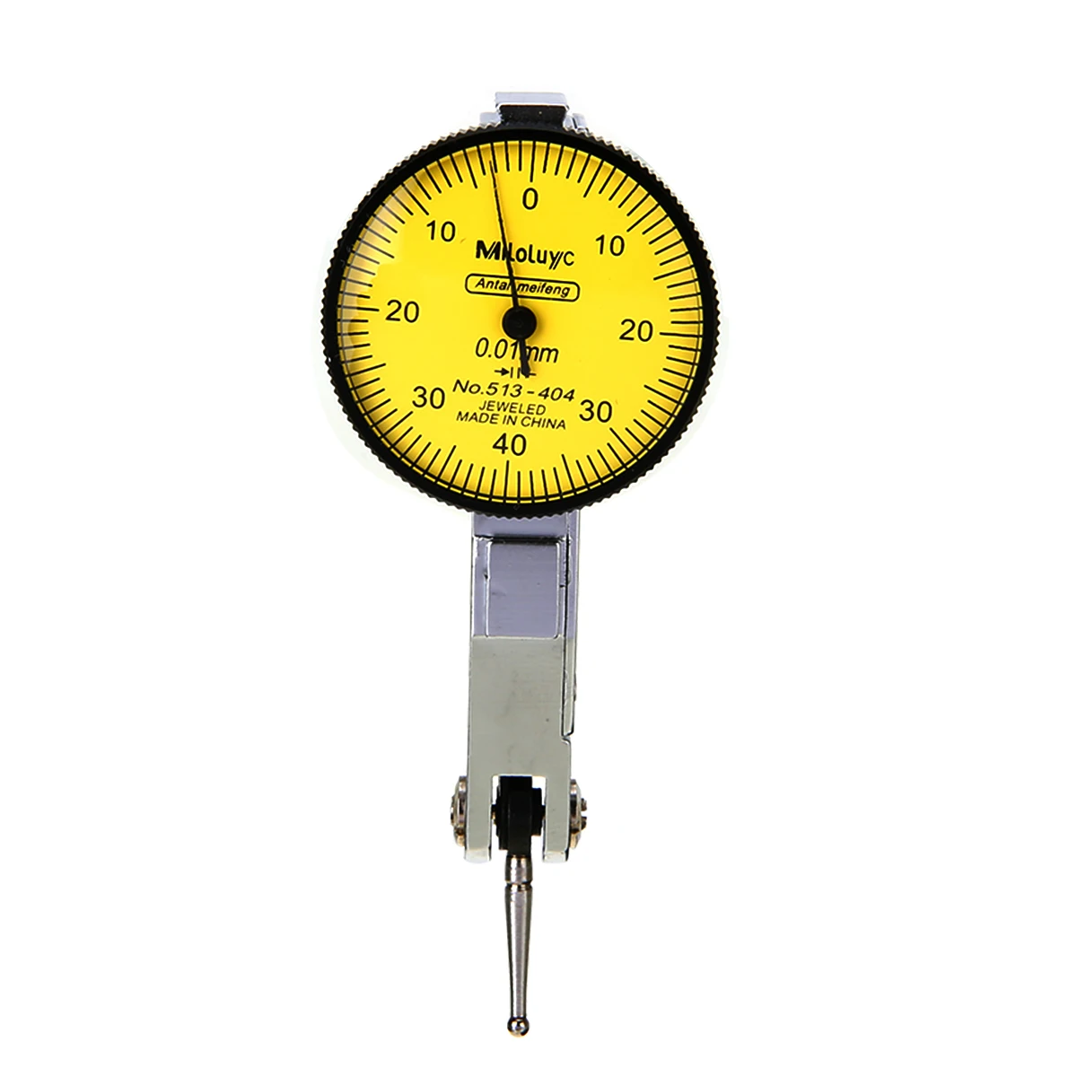 Portable Mini Lever Dial Gauge Test 0.01mm Resolution Indicator Precision Metric with Dovetail Rails 0-40-0 Measure Tool