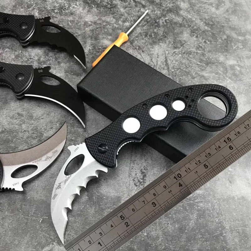 Высокое качество открытый тактическая Охота D2 лезвие складной Открытый Ножи карманные ножи Коготь Karambit Кемпинг G10 ручка Multi Tool