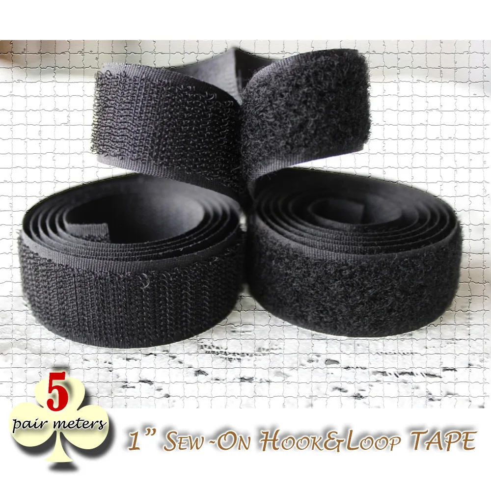 

5yards pack 1 inch hook and loop fastener grip tape sew on velco color black craft sewing & repairs