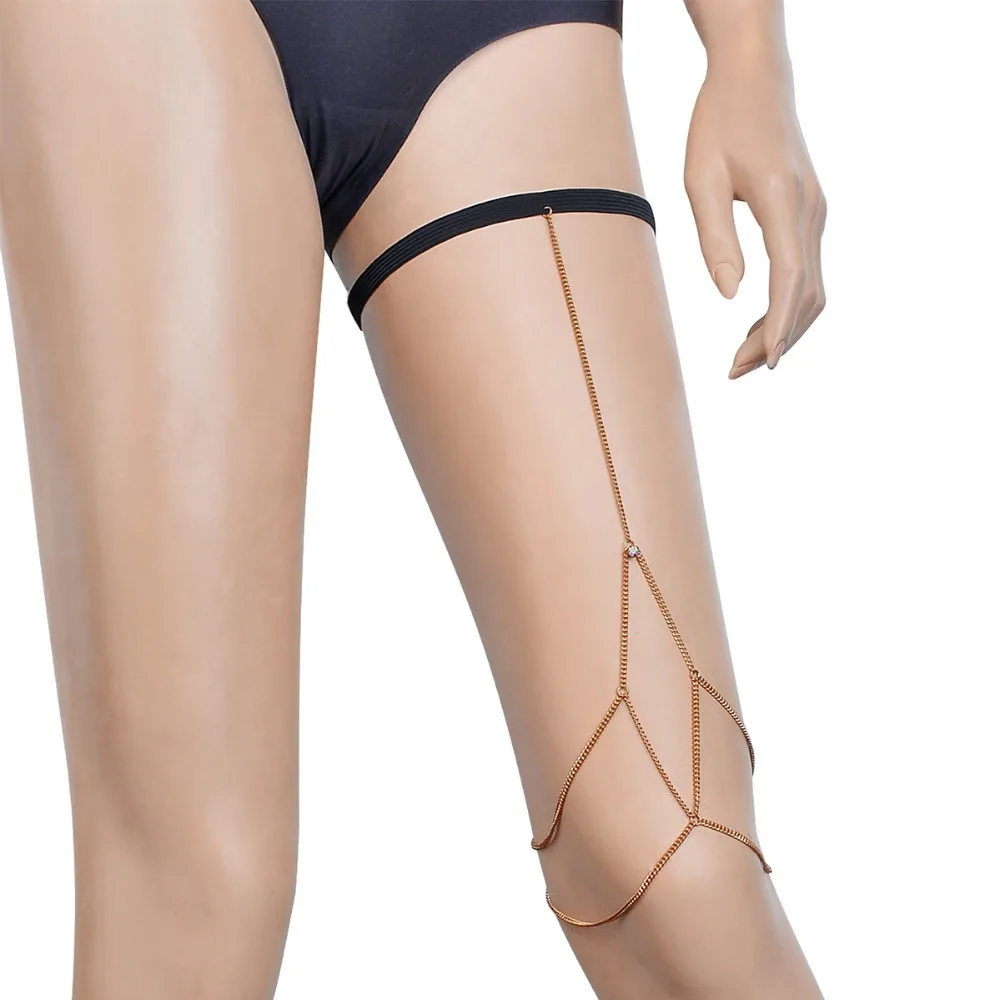 

1PC Sexy Retro Thigh Leg Chain Body Belly Chain Beach Bikini Stretchy Band Garters on Leg Waist Accessories for Women Jewelry
