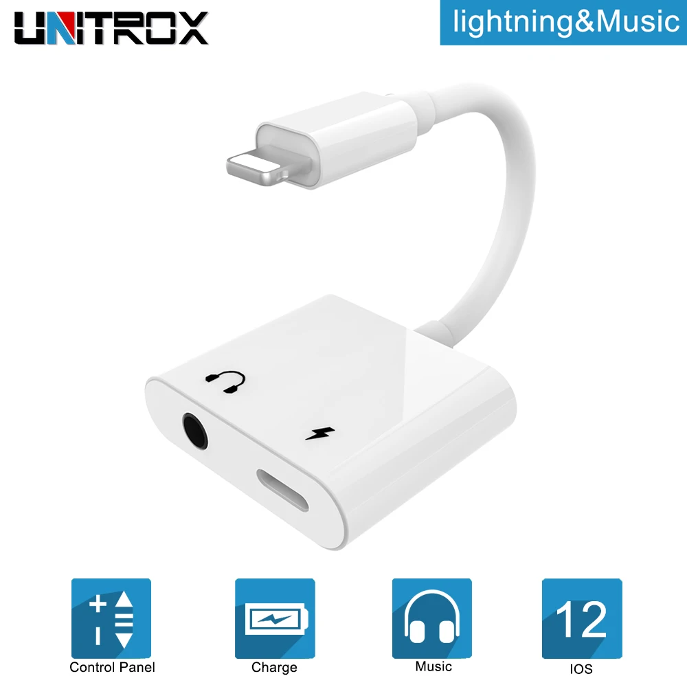 2 в 1 адаптер для зарядки от Lightning до аудио наушников 3 5 мм Aux Jack iPhone X/XS/8/6/6 S/7 P/8 P/7| |