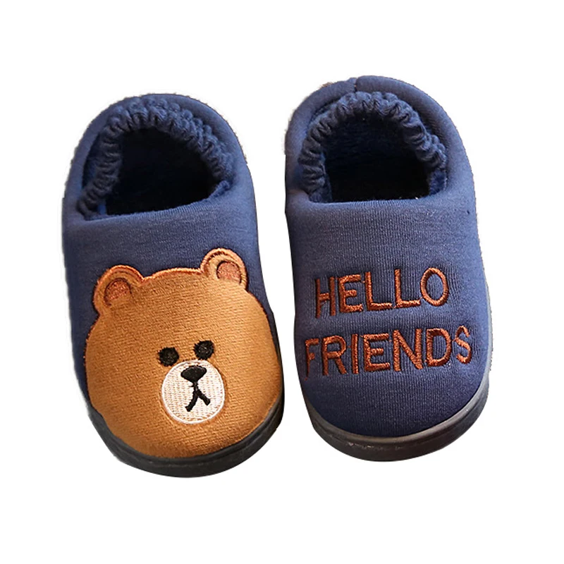 

Super Quality Baby Home Shoes Girl Slippers 2018 Cute Bear Kids Slippers Winter Indoor Shoes Boy Warm Plush Toddler Slippers