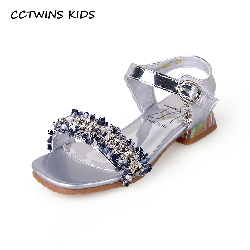 

CCTWINS Kids Shoes 2019 Summer Girls Fashion Rhinestone Party Princess Shoe Toddler Children Casual Flat Baby Soft Sandals PS738