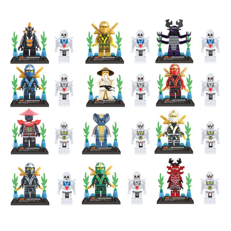

12pcs/set The Ninja Series Assembling Action Mini figures Toys compatible with legoe Kids Birthday Gift