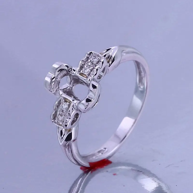 

Natural Diamonds Solid 14k White Gold 4.5x6.5mm Oval Semi Mount Wedding Ring Engagement Jewelry Setting