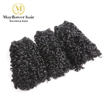 3pcs Top grade  double drawn virgin hair Aunty Funmi Hair Tiny  curl natural black  free shipping to Nigeria