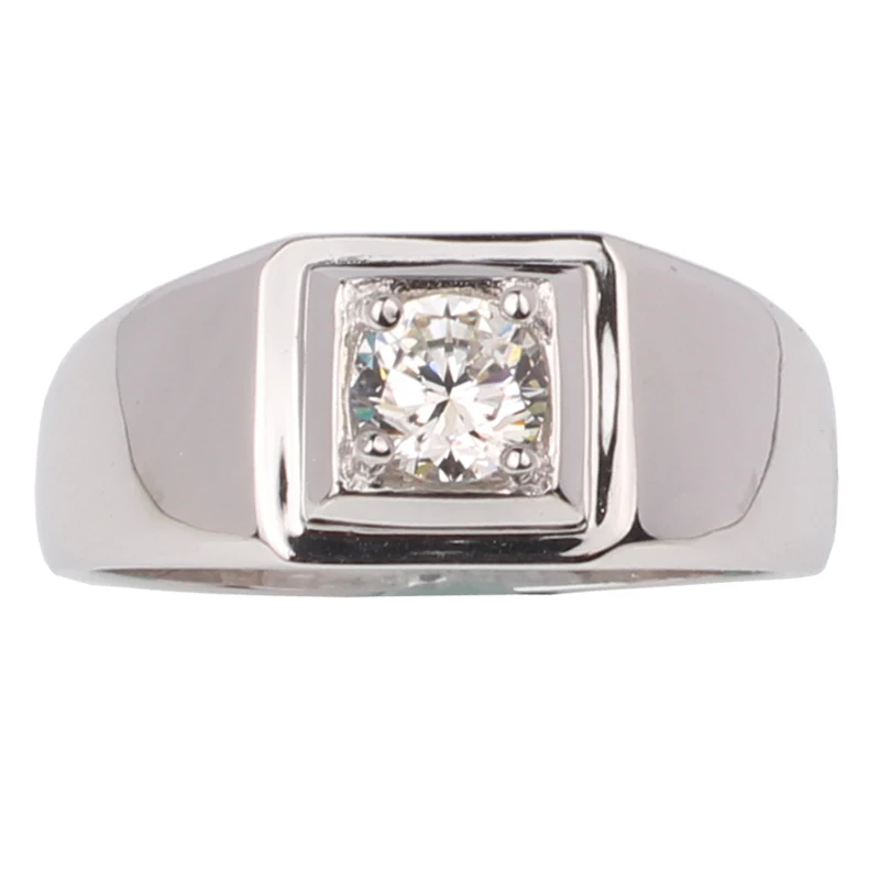 Buy Men Silver Ring 925 Sterling 5.5mm Round Cubic