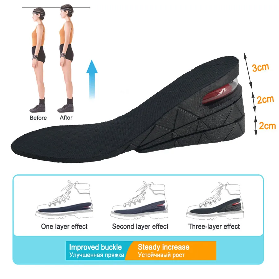 Height Increase Insole Cushion Height Lift Adjustable Cut Shoe Heel