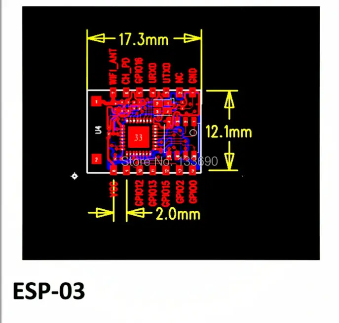 1 шт. ESP8266 ESP03 Wifi модуль последовательный беспроводной отправить получить приемопередатчик ESP-03 без антенны