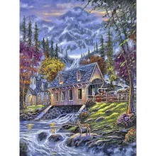 Алмазная вышивка, деревянные хижины, горный хрусталь, 5D, DIY алмазная живопись на заказ, вышивка крестиком, Алмазная мозаика, домашний декор JS3023
