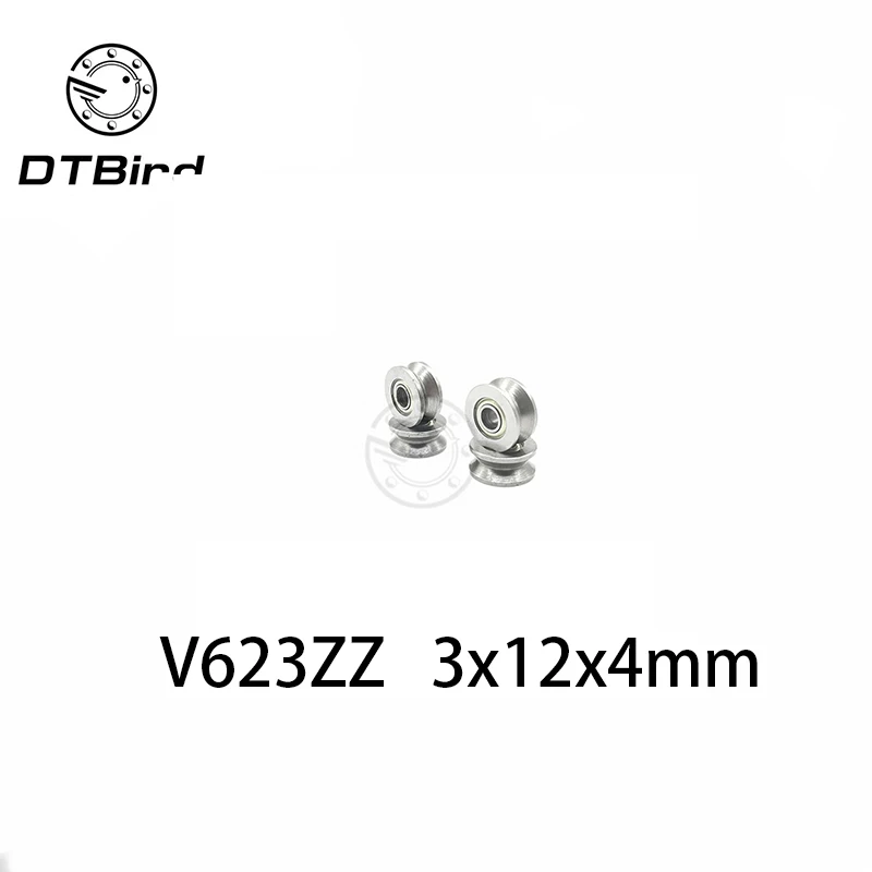 

20pcs Bearings Rolamento Groove Ball Bearing V623ZZ Pulley For Rail Track Linear Motion System 3x12x4mm High Quality