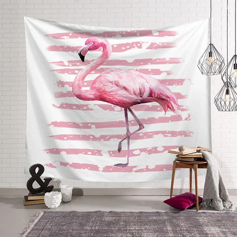 TOX Flamingo Tapestries Pink Animal Watercolor Wall Hanging Tropical Couch Decor Crown Bedspreads Yoga Mat Blanket Picnic cloth