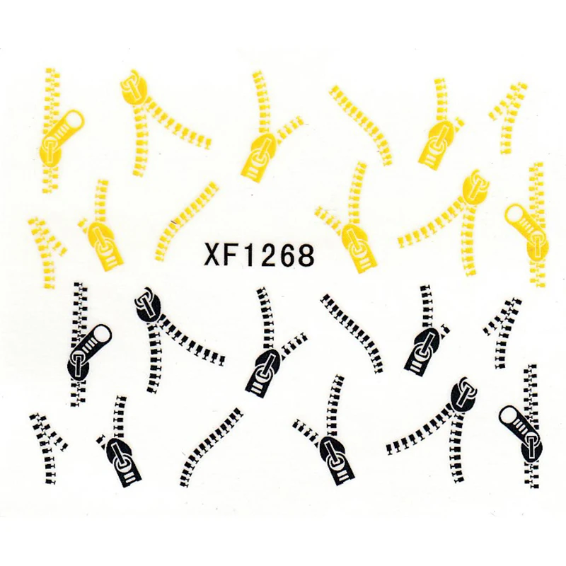 XF1268 модные французские наклейки в форме молнии для дизайна ногтей наклейки для маникюра разноцветные инструменты для ногтей