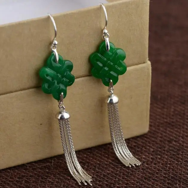 Buy 925 Silver Tibetan Endless Knotl Earrings Pure