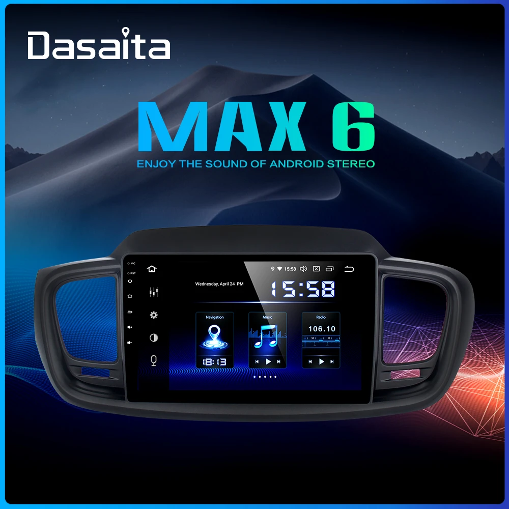 Top Dasaita 8" IPS Screen 1 Din Car Radio DSP Android 9.0 for Kia Sorento 2015 2016 2017 2018 Bluetooth GPS Navigation HDMI 0