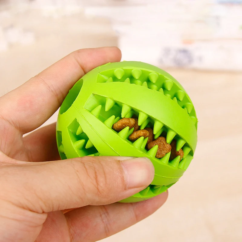 Pet Rubber Chew Balls Dog Interactive Bite-Resistant Toys Puppy Durable Tooth Cleaning Elasticity Tool Dog Food Dispenser D16