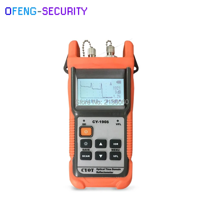 

Handheld OTDR CY-190S Optical Time Domain Reflectometer, SM 60KM 1310nm+1mW VFL Fiber find fault tester 8dB / 26dB