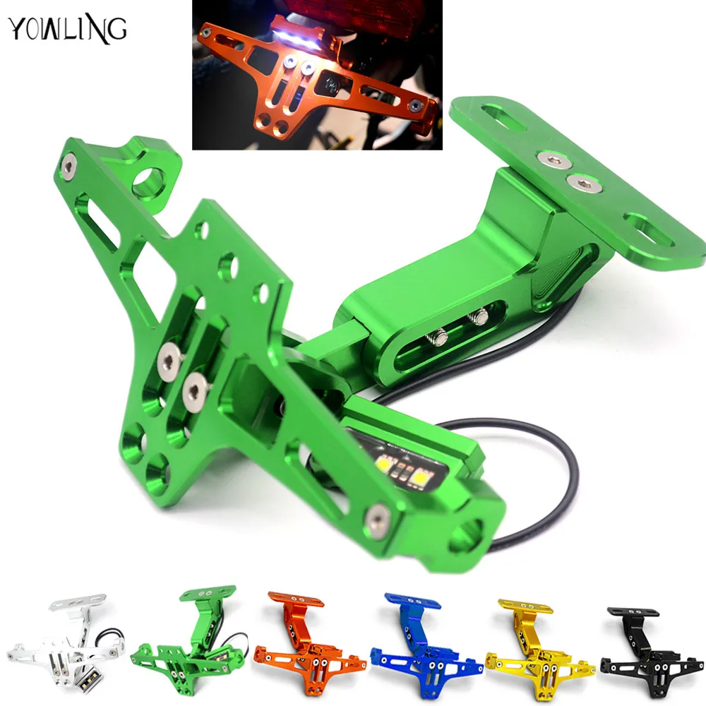 Рамка кронштейна номерного знака CNC для Kawasaki Ninja 250 250R 300R Z750 Z800 Z1000