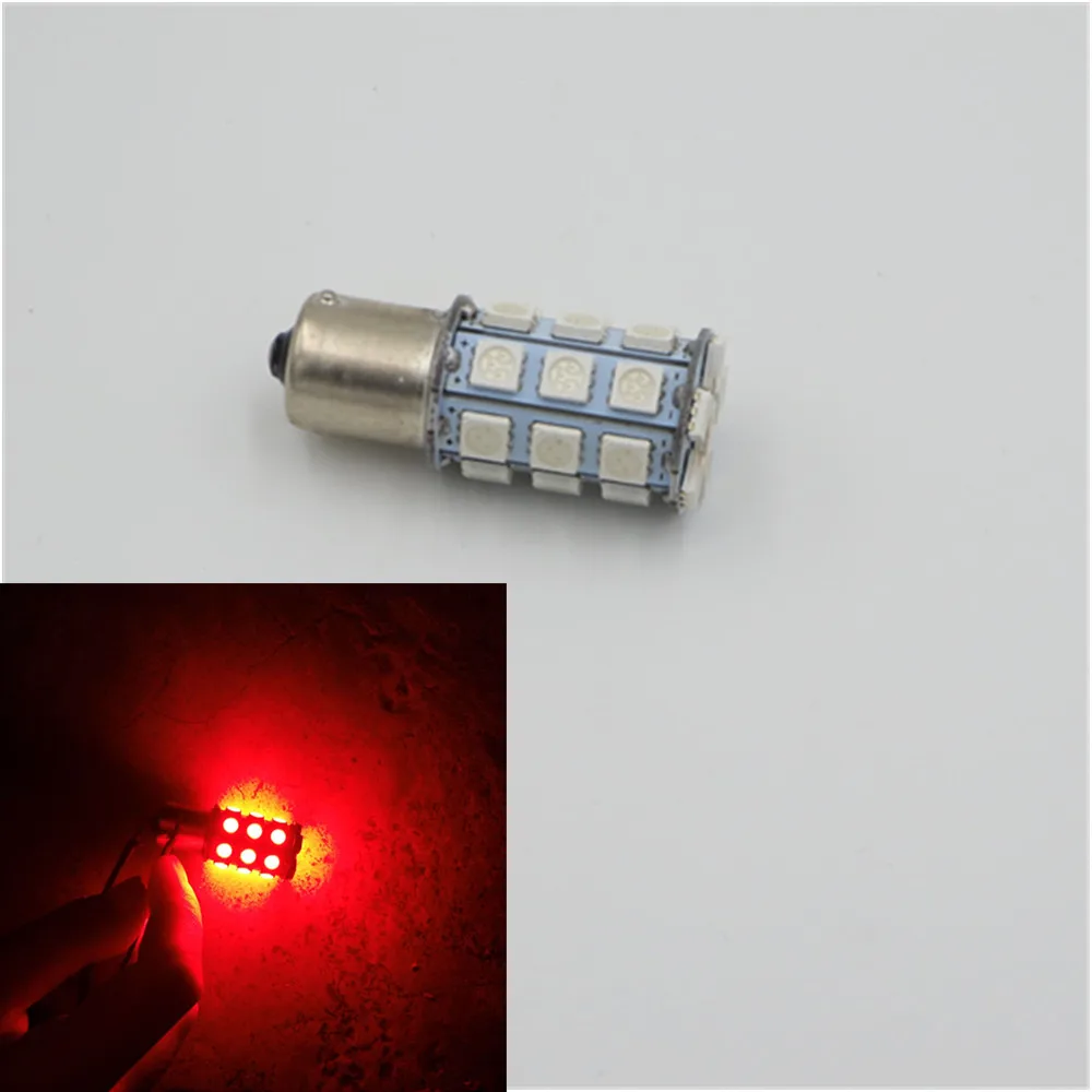 2X 1156 1003 BA15S P21W 27 SMD 5050 12V 24V Interior LED Bulbs RV Car Boat Canbus REDin Car