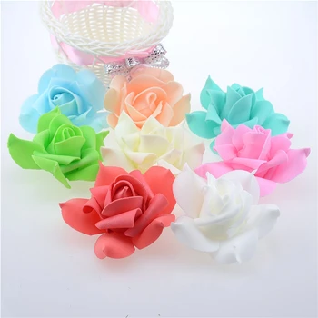 

10pcs 7cm foam Rose Artificial Fancy Wedding Party Decorative Handmade DIY Wreath Scrapbooking Crafts Fake Flower Decoration