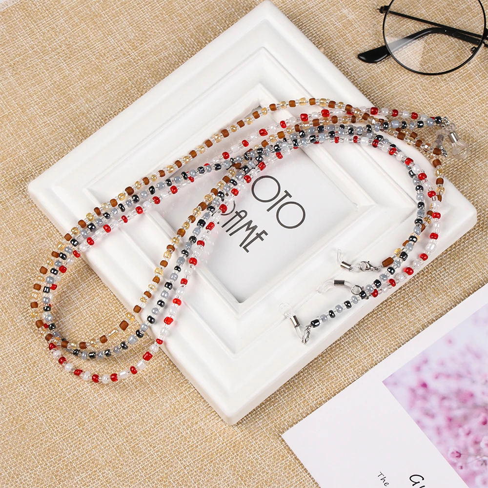 Glasses Chain 1Pcs 60/70/76CM Reading Glasses Chain for Women Shell Beads Sunglasses Cords Beaded Eyeglass Lanyard Hold Straps Glasses Rope