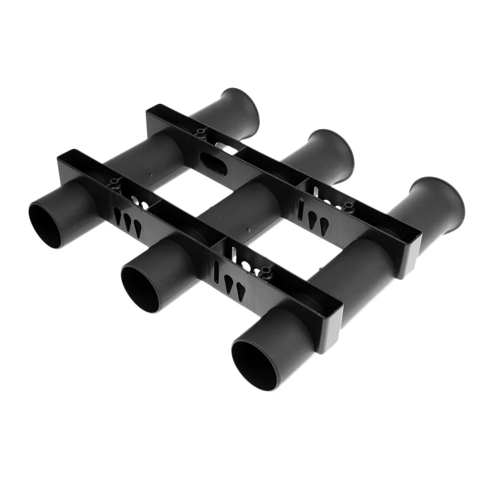 Black Plastic 3 Tube Fishing Rod Holder Rack Bracket Socket for Marine Boat Kayak Canoe Fishing Angling