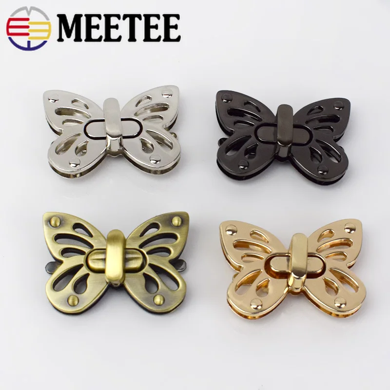 

5Pcs Butterfly Women Bag Lock Mortise Lock Metal Twist Turn Lock Snap Bag Buckles Clasps Closure DIY Hardware Accessories