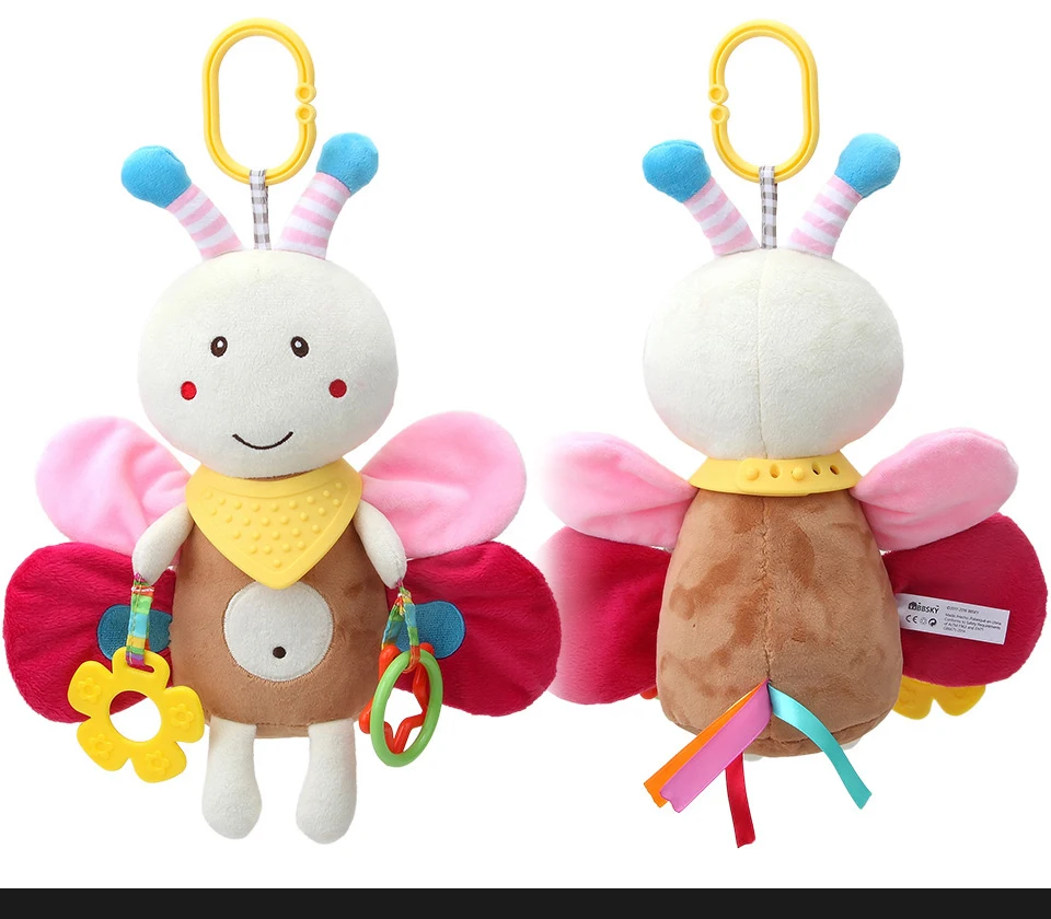 Детские мультяшный колокол куклы детские плюшевые игрушки с Прорезыватель Кольца бумажные вытяжное кольцо автомобиль и кровать подвесные