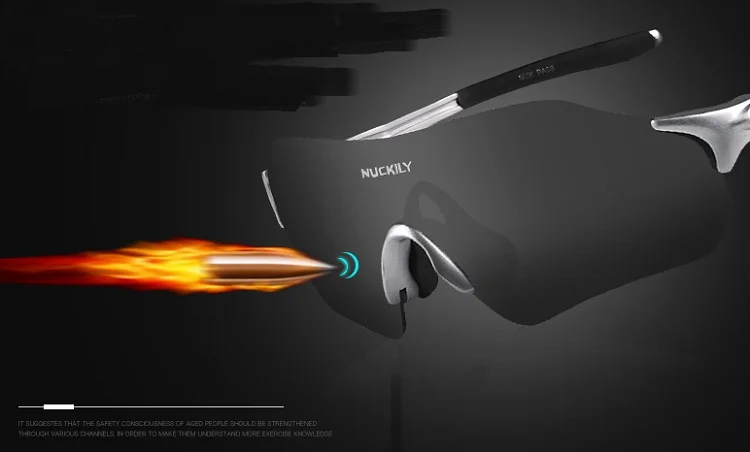 NUCKILY No Border Cycling Glasses Lightweight Running Glasses TR90 Frame Sunglasses For Road Bike and Mountain Bike PA08