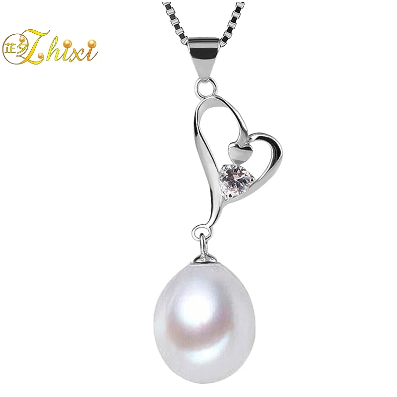 

ZHIXI Pearl Pendant Necklace Chock Fine Jewelry Hollow Zircon Trendy Wedding Natural Elegant Party Gift For Girl D001