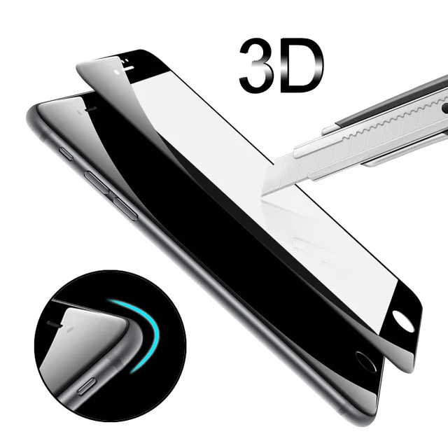 3D закаленное стекло для iPhone 7 полное покрытие 9H защитная пленка Взрывозащищенная