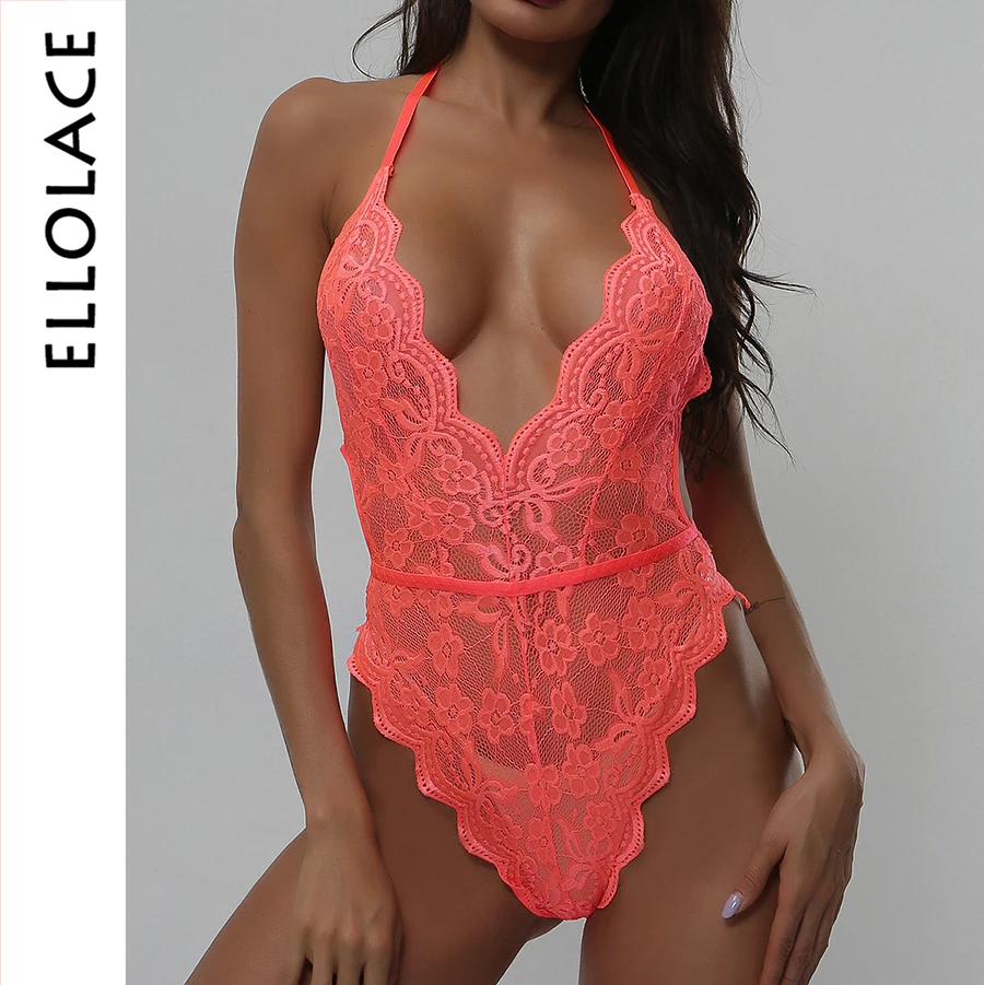 Ellolace sexy bodysuit mesh deep v halter backless jumpsuit black transparent sleamless 2019 new sleeveless women sexy bodysuit Ellolace sexy bodysuit mesh deep v halter backless jumpsuit black transparent sleamless 2019 new sleeveless women sexy bodysuit