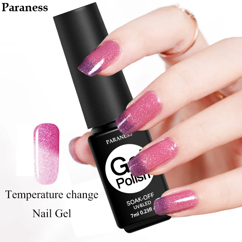 

Paraness Chameleon Color Nail Soak Off Led UV Nail Gel Lacquer Thermal Gel Nail Polish Temperature Changing Color UV Gel Varnish