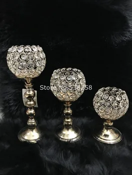 

french gold Crystal Wedding /home Decoration Table Centerpieces Stands Candlestick Candelabra Base Candle Holders