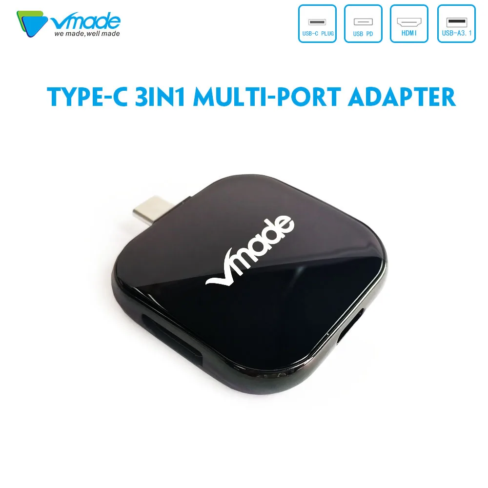 Vmade Тип usb C 3,1 конвертер USB C Тип к USB 3,1 и HDMI и Тип C Женский переходник для зарядного устройства для Apple Macbook или Google