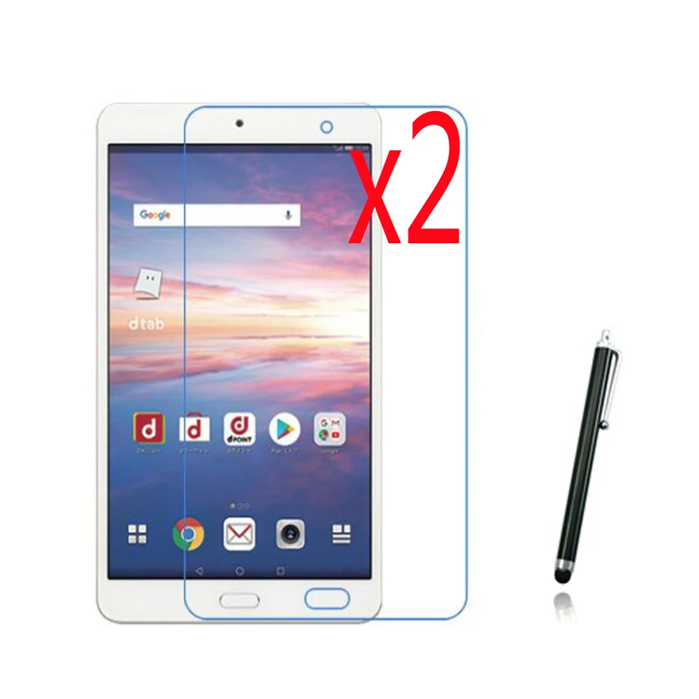 

3in1 2x LCD Clear Screen Protector Films Protective Film Guards +1x Stylus For Huawei Mediapad M5 Docomo Dtab Compact D-02K 8.0"