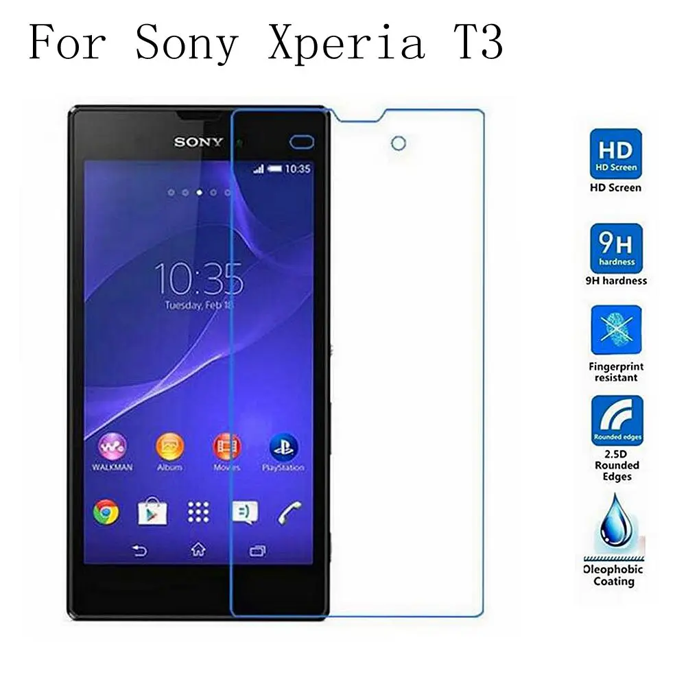 

Tempered Glass For Sony Xperia T3 T 3 Arc Edge 0.3mm 2.5D Round Border Explosion-proof Screen Protector for Sony Xperia T3