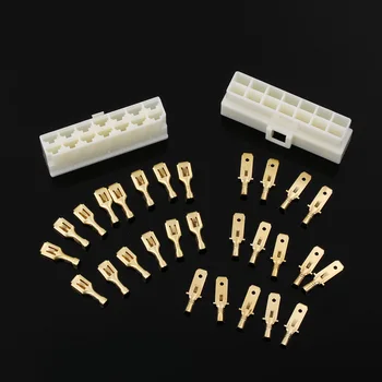 

1 Sets 6.3mm 1/2/3/4/6/8/12P/14 pin Automotive 6.3 Electrical wire Connector Male Female cable terminal plug Kits Motorcycle bik