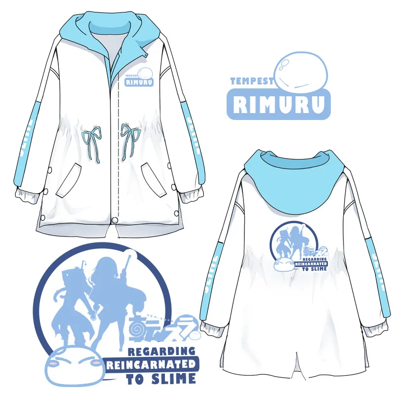 

Japan Anime Tensei Shitara Slime Datta Ken Rimuru Tempest Cosplay Cotton-Padded Jacket Sweatshirts Men Women Hooded Zipper Coat